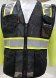 FX Two Tone Black Safety Vest with 6 Pockets