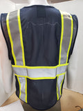 Two Tone Navy Blue Safety Vest with 6 Pockets