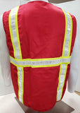 Two Tone Red Twill fabric Safety Vest with 4 Pockets