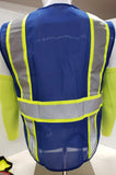 FX Two Tone Royal Blue Safety Vest with 6 Pockets with clear ID Pocket