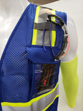 FX Two Tone Royal Blue Safety Vest with 6 Pockets with clear ID Pocket