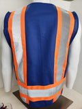 FX Two Tone Blue Safety Vest with clear ID Pocket (Knitted Fabric Front & Back)