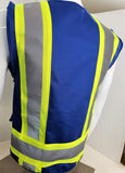 FX Two Tone Blue Safety Vest with clear ID Pocket (Knitted Fabric Front & Back)