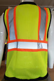 FX Three Tone Yellow/Black Safety Vest with 6 Pockets I Solid Knitted front & Mesh Back