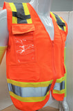 FX Two Tone Orange Safety Vest with 4 Pockets I Solid Knitted fabric front & Back