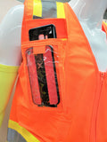 FX Two Tone Orange Safety Vest with 4 Pockets I Solid Knitted fabric front & Back