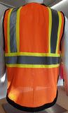 FX Three Tone Orange/Black Safety Vest with 6 Pockets