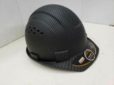 Matte Black Hydro Dipped Half Brim Hard Hat with Fas-trac Suspension