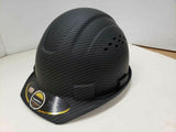 Matte Black Hydro Dipped Half Brim Hard Hat with Fas-trac Suspension