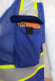 Two Tone Royal Blue Safety Vest with 6 Pockets