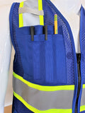 Two Tone Royal Blue Safety Vest with 6 Pockets