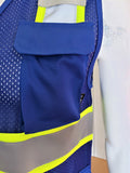 Two Tone Royal Blue Safety Vest with 6 Pockets