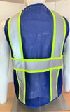 Two Tone Royal Blue Safety Vest with 6 Pockets