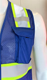 Two Tone Royal Blue Safety Vest with 6 Pockets