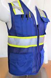 Two Tone Royal Blue Safety Vest with 6 Pockets