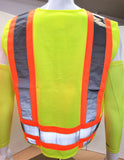 FX Two Tone Yellow Safety Vest with 4 Pockets I Solid Knitted fabric front & Back