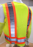 FX Two Tone Yellow Safety Vest with 4 Pockets I Solid Knitted fabric front & Back