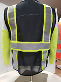 FX Two Tone Black Safety Vest with 6 Pockets