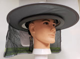 GRAY HI Visibility Reflective Hard Hat Neck Shade with Visor for Full Brim Hard Hats