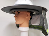 GRAY HI Visibility Reflective Hard Hat Neck Shade with Visor for Full Brim Hard Hats