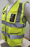 High Visibility Safety Vest with 7 Pockets and Zipper | Neon Yellow