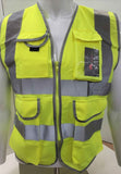 High Visibility Safety Vest with 7 Pockets and Zipper | Neon Yellow