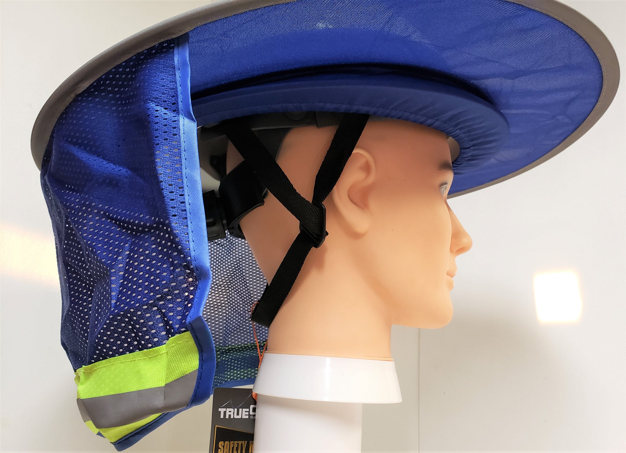 Royal Blue HI Visibility Reflective Hard Hat Neck Shade with Visor