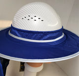 Royal Blue HI Visibility Reflective Hard Hat Neck Shade with Visor for Full Brim Hard Hats