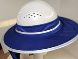 Royal Blue HI Visibility Reflective Hard Hat Neck Shade with Visor for Full Brim Hard Hats