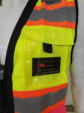 FX Three Tone Yellow/Pink Safety Vest with 6 Pockets I Solid Knitted front & Mesh Back