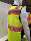 FX Three Tone Yellow/Black Safety Vest with 6 Pockets I Solid Knitted fabric front & Back